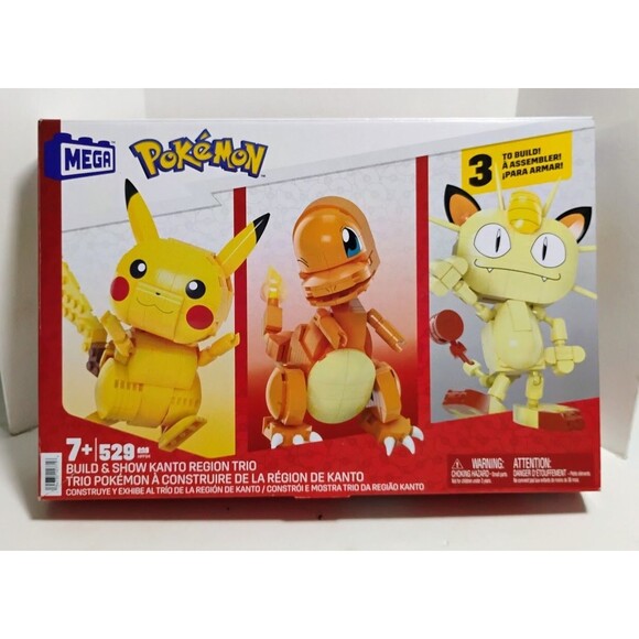 MATTEL MEGA CONSTRUX POKEMON BUILD & SHOW KANTO REGION TRIO NIB NEW IN BOX - Picture 3 of 8